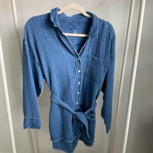 Aerie Textured Blue ROMPER